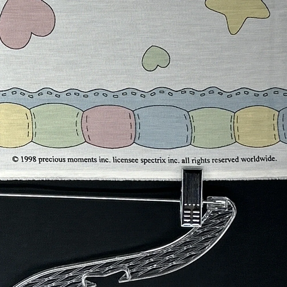 Vtg 1998 Precious Moments Boy Girl Crib Blanket/Sheet Fabric Panel Hearts Stars
